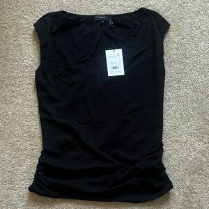 Theory NWT Black Ruched Tank Top